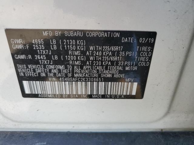 4S4BSAFC2K3308651 Subaru Outback 2. 12