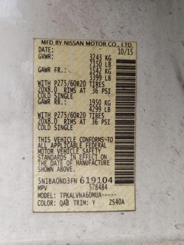 5N1BA0ND3FN619104 Nissan ARMADA SV