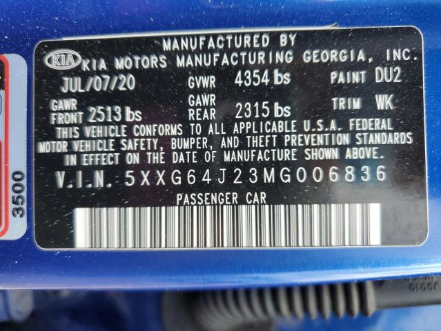 5XXG64J23MG006836 KIA K5 GT LINE