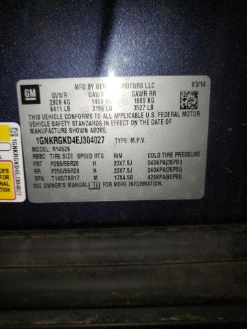 1GNKRGKD4EJ304027 Chevrolet Traverse Lt