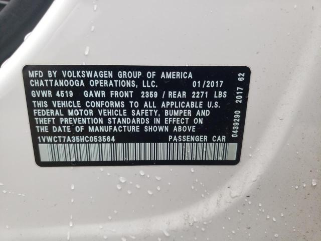 2017 VOLKSWAGEN PASSAT SEL - 1VWCT7A35HC053564