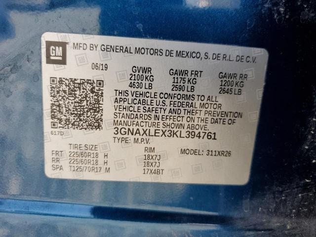 2019 CHEVROLET EQUINOX LT - 3GNAXLEX3KL394761