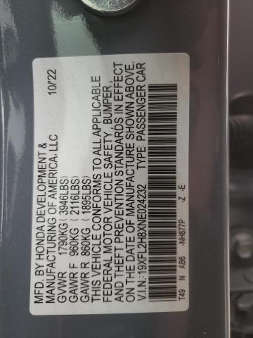 19XFL2H8XNE024232 Honda Civic Sport