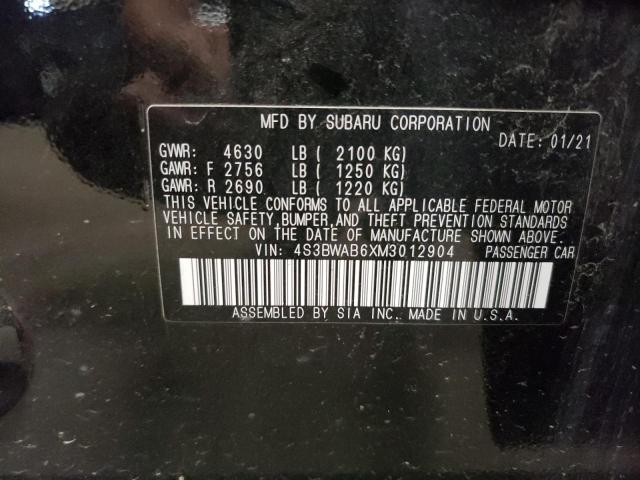 2021 SUBARU LEGACY 4S3BWAB6XM3012904