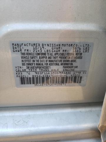 3N1AB7AP6KY433871 | 2019 NISSAN SENTRA S