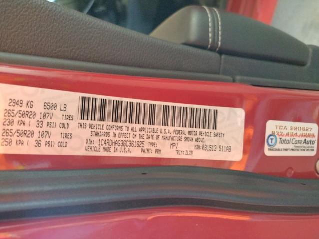 1C4RDHAG3GC361625 Dodge Durango Sxt