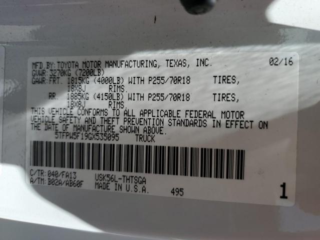 2016 TOYOTA TUNDRA SR - 5TFPW5F19GX535095