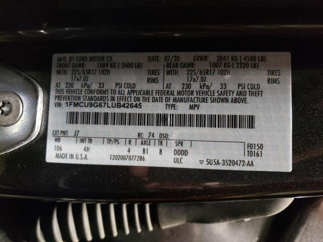 2020 FORD ESCAPE SE - 1FMCU9G67LUB42645