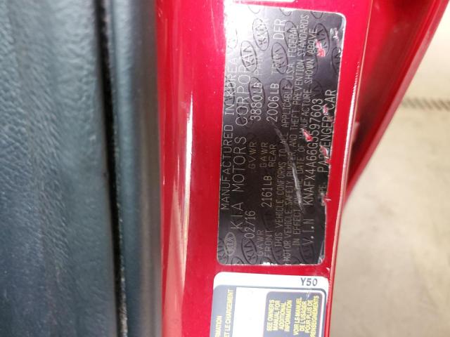 KNAFX4A66G5597603 KIA FORTE LX