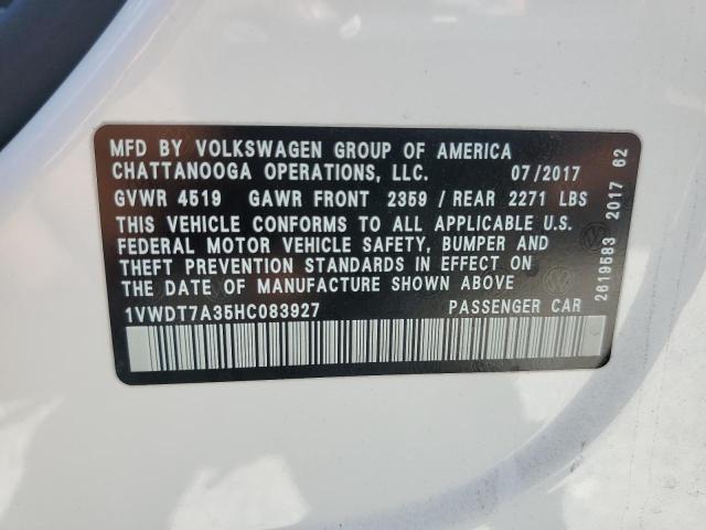 2017 VOLKSWAGEN PASSAT R-L - 1VWDT7A35HC083927