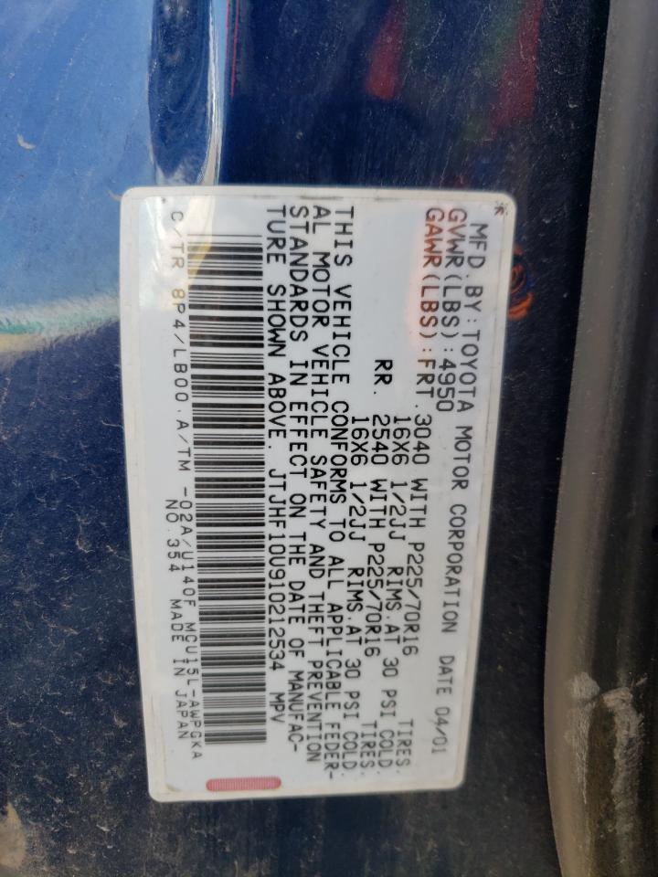 JTJHF10U910212534 2001 Lexus Rx 300