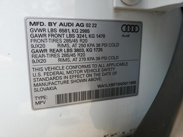 VIN WA1LXBF73ND011805 2022 Audi Q7, Premium Plus no.13