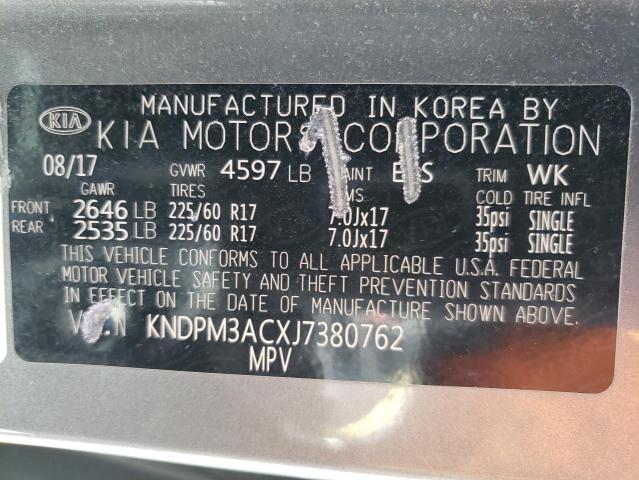KNDPM3ACXJ7380762 KIA Sportage Lx
