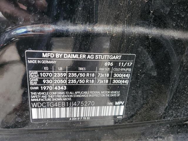 2018 MERCEDES-BENZ GLA 250 - WDCTG4EB1JJ475270