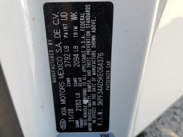 3KPF34AD5KE064376 KIA Forte Gt Line