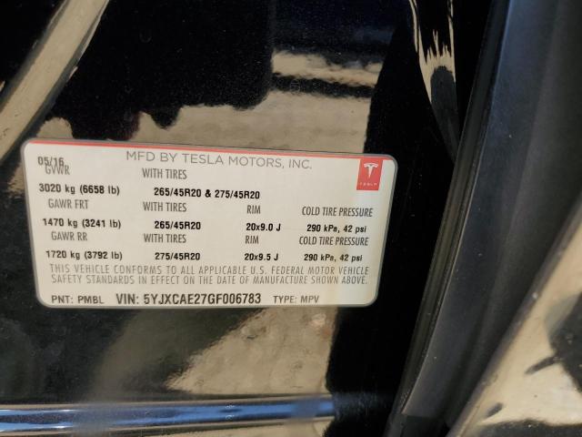 5YJXCAE27GF006783 Tesla MODEL X
