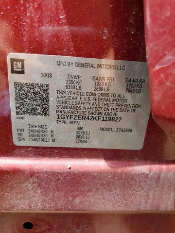 2019 CADILLAC XT4 SPORT - 1GYFZER42KF119827