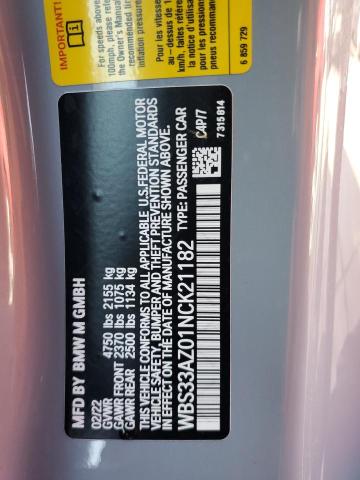 2022 BMW M4 COMPETI - WBS33AZ01NCK21182