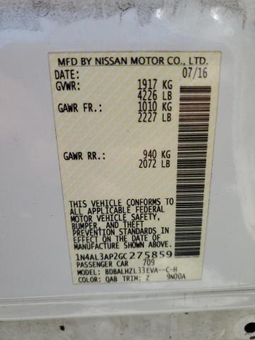 1N4AL3AP2GC275859 Nissan ALTIMA 2.5