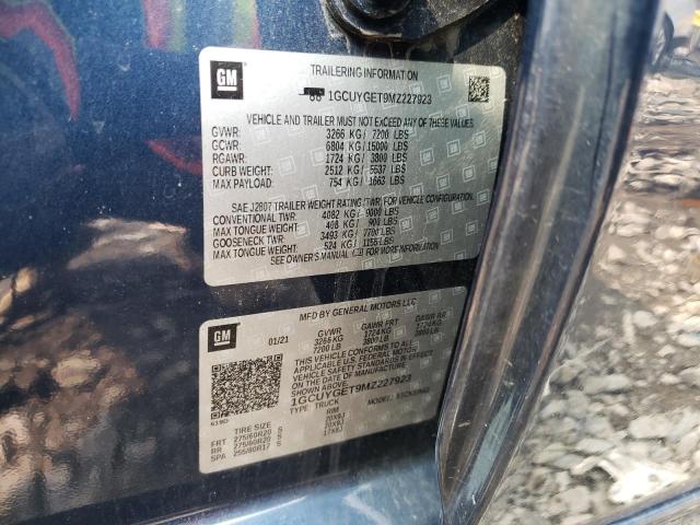 2021 CHEVROLET SILVERADO2 - 1GCUYGET9MZ227923