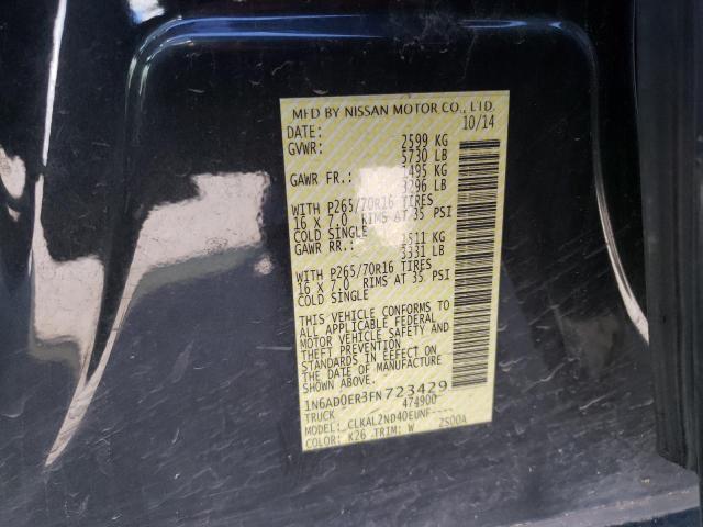 1N6AD0ER3FN723429 Nissan FRONTIER S