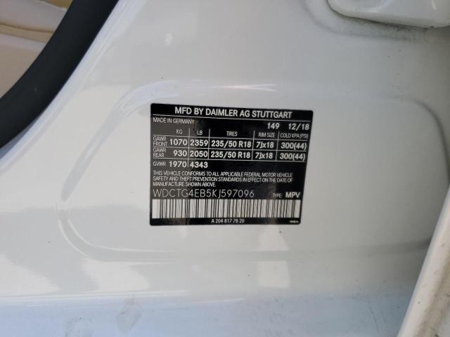 2019 MERCEDES-BENZ GLA 250 - WDCTG4EB5KJ597096