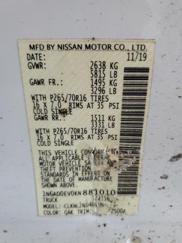 1N6AD0EV0KN881010 Nissan Frontier S 12