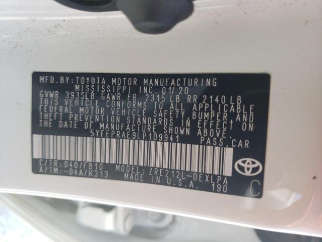 5YFEPRAE9LP109941 Toyota COROLLA LE