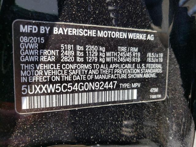 2016 BMW X4 XDRIVE3 - 5UXXW5C54G0N92447