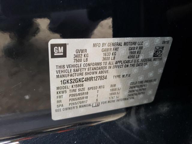 1GKS2GKC4HR127834 GMC Yukon Xl K1500 Slt
