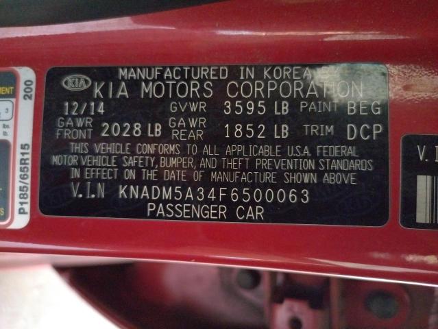 KNADM5A34F6500063 KIA RIO LX