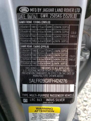 2015 LAND ROVER LR2 BASE/H - SALFR2BGXFH424276