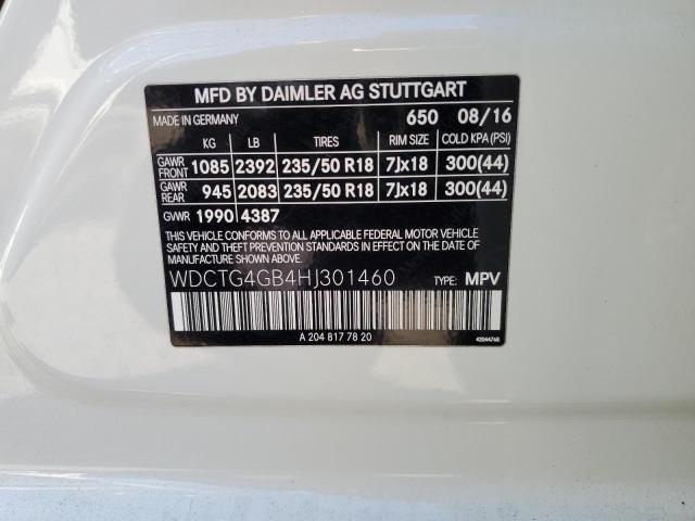 WDCTG4GB4HJ301460 Mercedes-Benz Gla 250 4matic