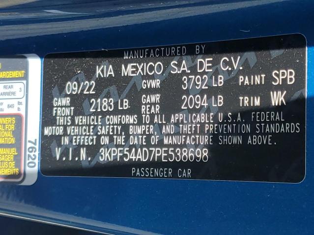 3KPF54AD7PE538698 KIA Forte Gt Line