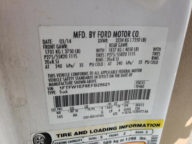 1FTFW1EF8EFB25621 Ford F150 Supercrew