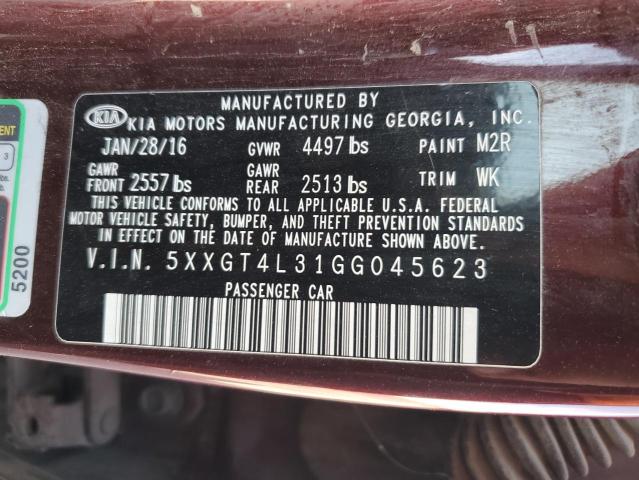5XXGT4L31GG045623 KIA Optima Lx