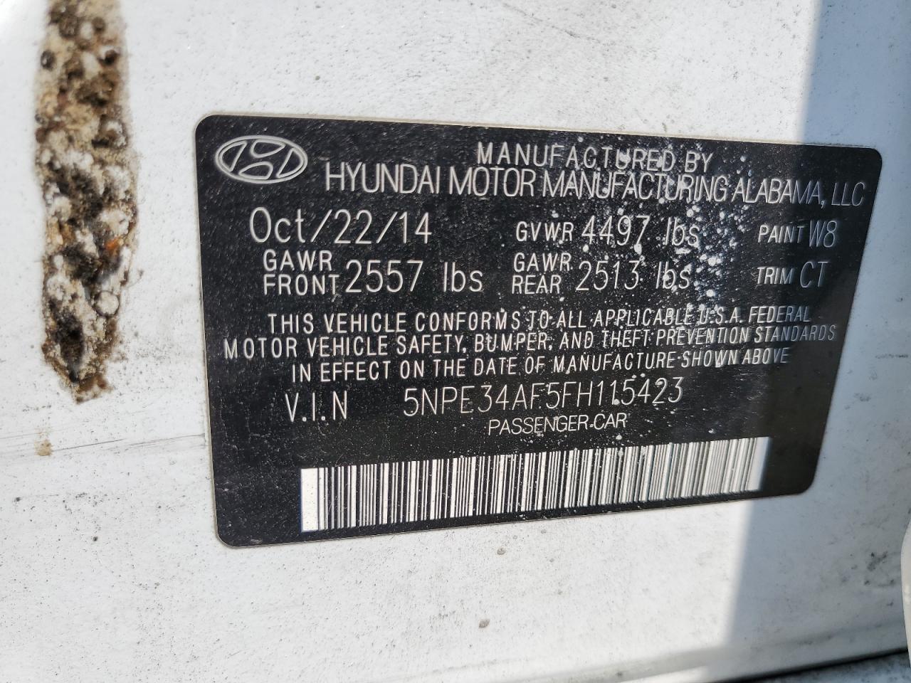 2015 Hyundai Sonata Sport vin: 5NPE34AF5FH115423