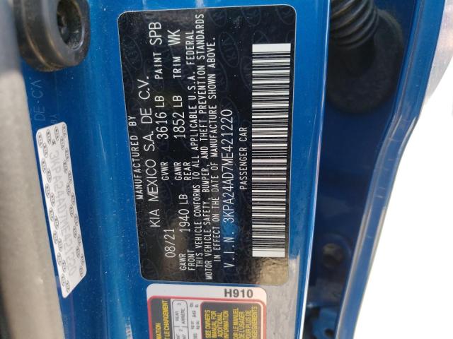 3KPA24AD7ME421220 KIA RIO LX