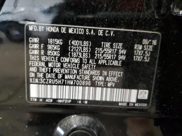 3CZRU5H71HM700896 Honda Hr-v Exl