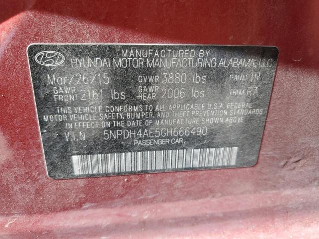 5NPDH4AE5GH666490 Hyundai ELANTRA SE