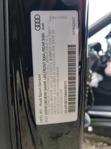 2021 AUDI RS7 WUAPCBF21MN908673