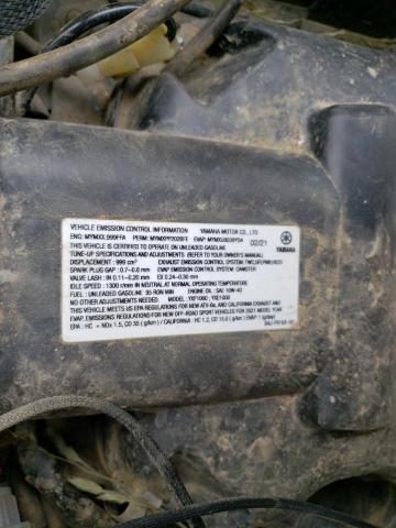 2021 YAMAHA YXE1000 5Y4AN42Y3MA102366