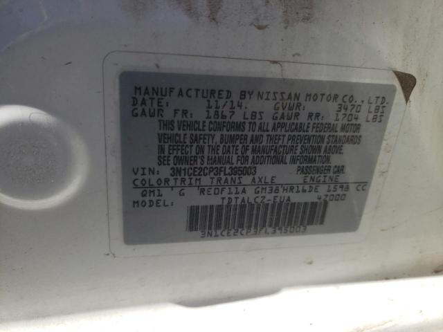 3N1CE2CP3FL395003 Nissan Versa Note S