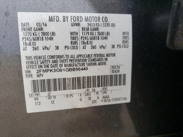 2FMPK3G91GBB56440 2016 FORD EDGE, photo no. 12