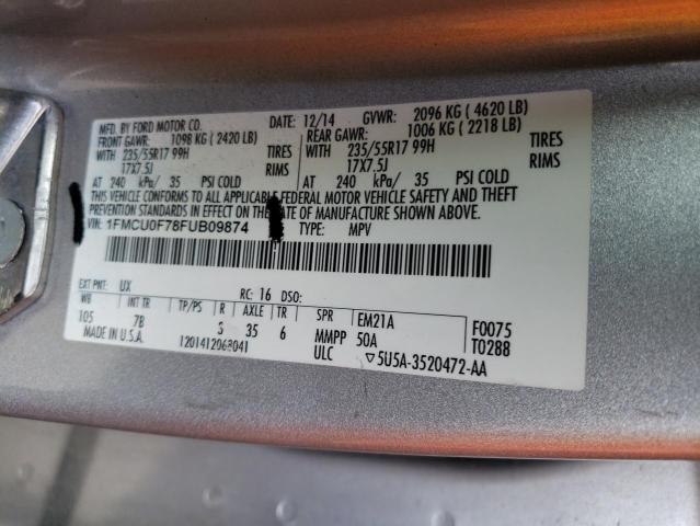 1FMCU0F78FUB09874 Ford ESCAPE S