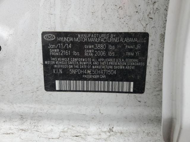 5NPDH4AE5EH471504 Hyundai ELANTRA SE
