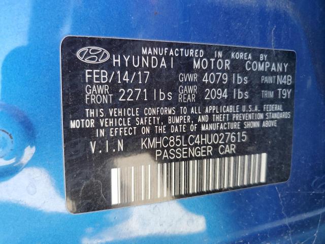 2017 HYUNDAI IONIQ HYBR KMHC85LC4HU027615