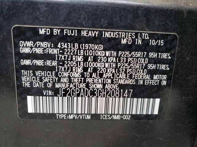 JF2GPADC3GH208147 Subaru Crosstrek Premium