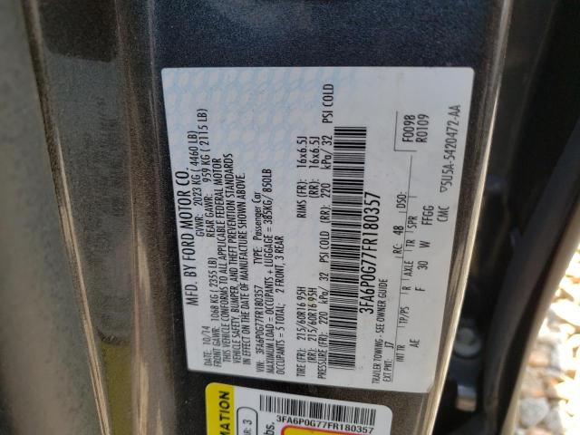 2015 FORD FUSION S - 3FA6P0G77FR180357