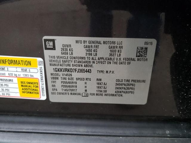 1GKKVRKD7FJ365443 GMC Acadia Slt-1